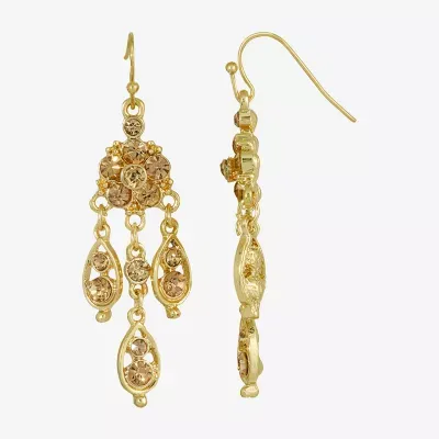 1928 Gold Tone Chandelier Earrings