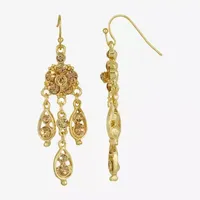 1928 Gold Tone Chandelier Earrings