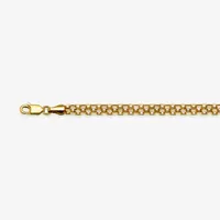 10K Gold 7.25 Inch Hollow Bismark Link Bracelet