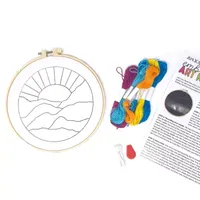 Art 101 Crafts Embroidery Art Kit with 3 Embroidery Hoops and Designs