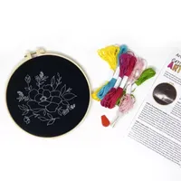 Art 101 Crafts Embroidery Art Kit with 3 Embroidery Hoops and Designs