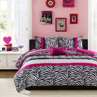 Mi Zone Gemma Zebra Comforter Set with decorative pillow