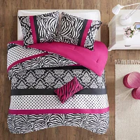 Mi Zone Gemma Zebra Comforter Set with decorative pillow