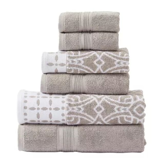 MODERN THREADS 6 Yarn Dyed Jacquard/Solid towel set Monore Dark