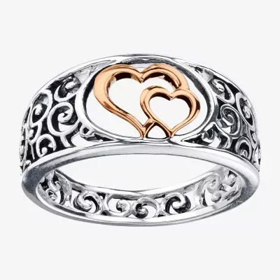 Footnotes Mother and Daughter Sterling Silver Heart Band