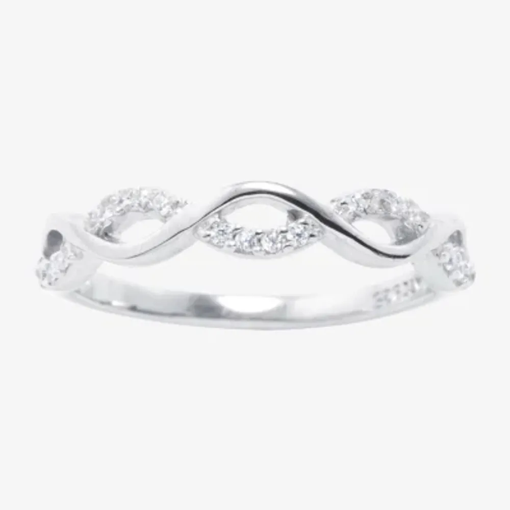 Silver Treasures Cubic Zirconia Sterling Band