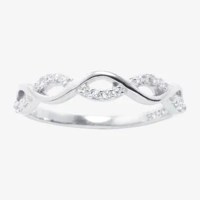 Silver Treasures Cubic Zirconia Sterling Silver Band