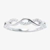 Silver Treasures Cubic Zirconia Sterling Band