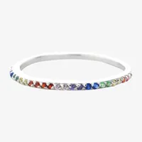 Silver Treasures Cubic Zirconia Sterling Round Band