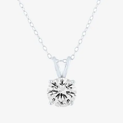 YES PLEASE! Womens Lab Created White Sapphire Sterling Silver Pendant Necklace