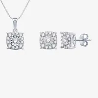 1 CT. T.W. Natural White Diamond Sterling Silver 2-pc. Jewelry Set