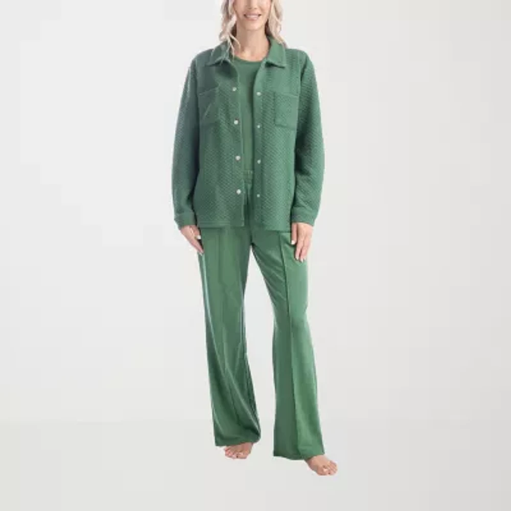 Muk Luks Womens Long Sleeve 3-pc. Pajama Sets