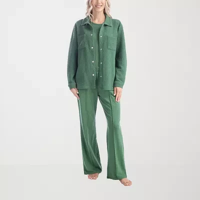 Muk Luks Womens Long Sleeve 3-pc. Pajama Sets
