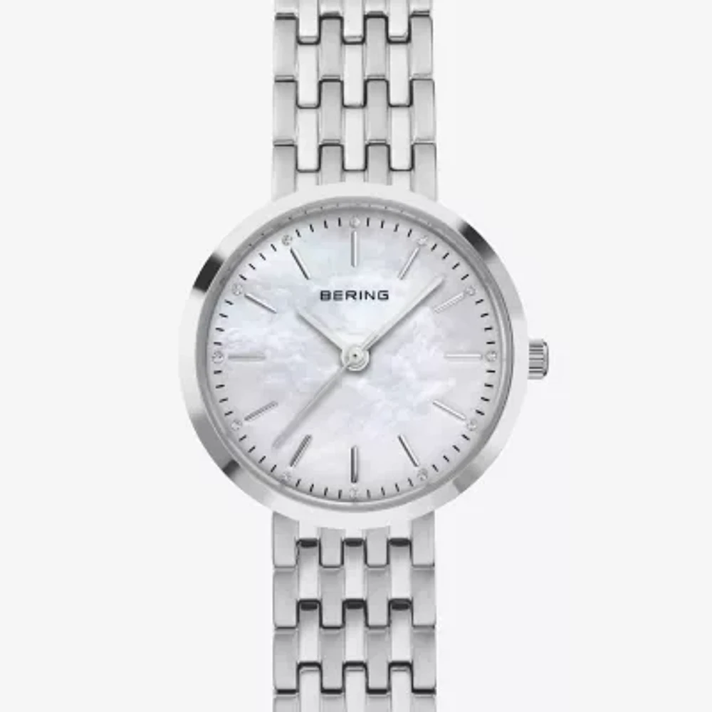 Bering Womens Silver Tone Stainless Steel Bracelet Watch 19126-700