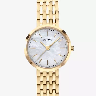 Bering Womens Gold Tone Stainless Steel Bracelet Watch 19126-734