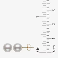 White Cultured Freshwater Pearl 10K Gold Stud Earrings