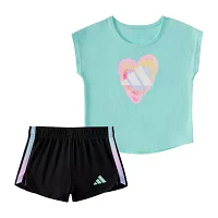 adidas Baby Girls 2-pc. Short Set