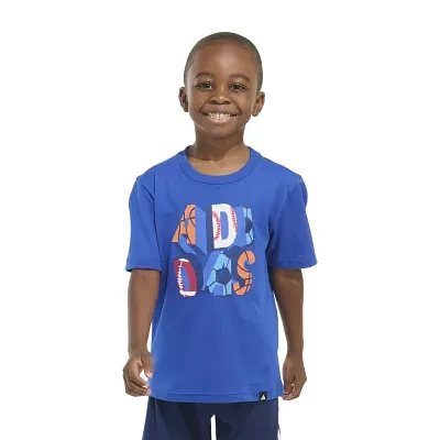 adidas Toddler Boys Crew Neck Short Sleeve Graphic T-Shirt