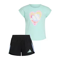 adidas Toddler Girls 2-pc. Short Set