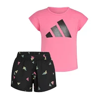 adidas Little Girls 2-pc. Short Set