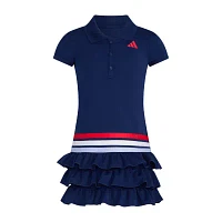 adidas Little Girls Short Sleeve Cap Shirt Dress