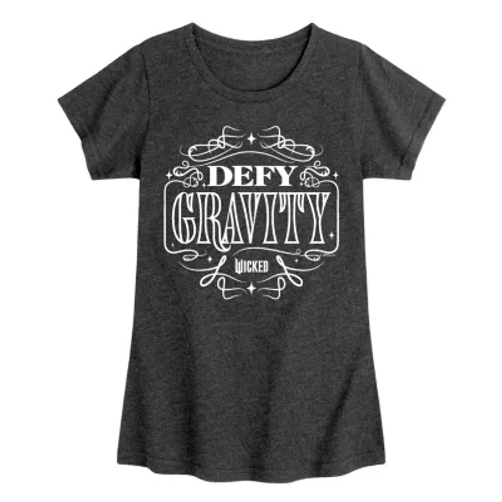 Big Girls Defy Gravity Crew Neck Short Sleeve Wicked T-Shirt