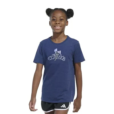 adidas Big Girls Crew Neck Short Sleeve Graphic T-Shirt