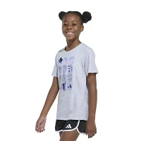 adidas Big Girls Crew Neck Short Sleeve Graphic T-Shirt