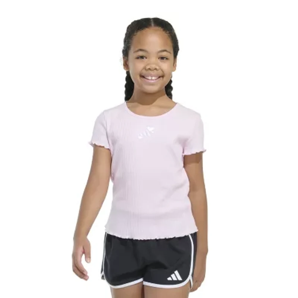 adidas Big Girls Ribbed Baby Tee