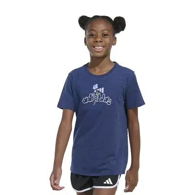 adidas Big Girls Crew Neck Short Sleeve Graphic T-Shirt