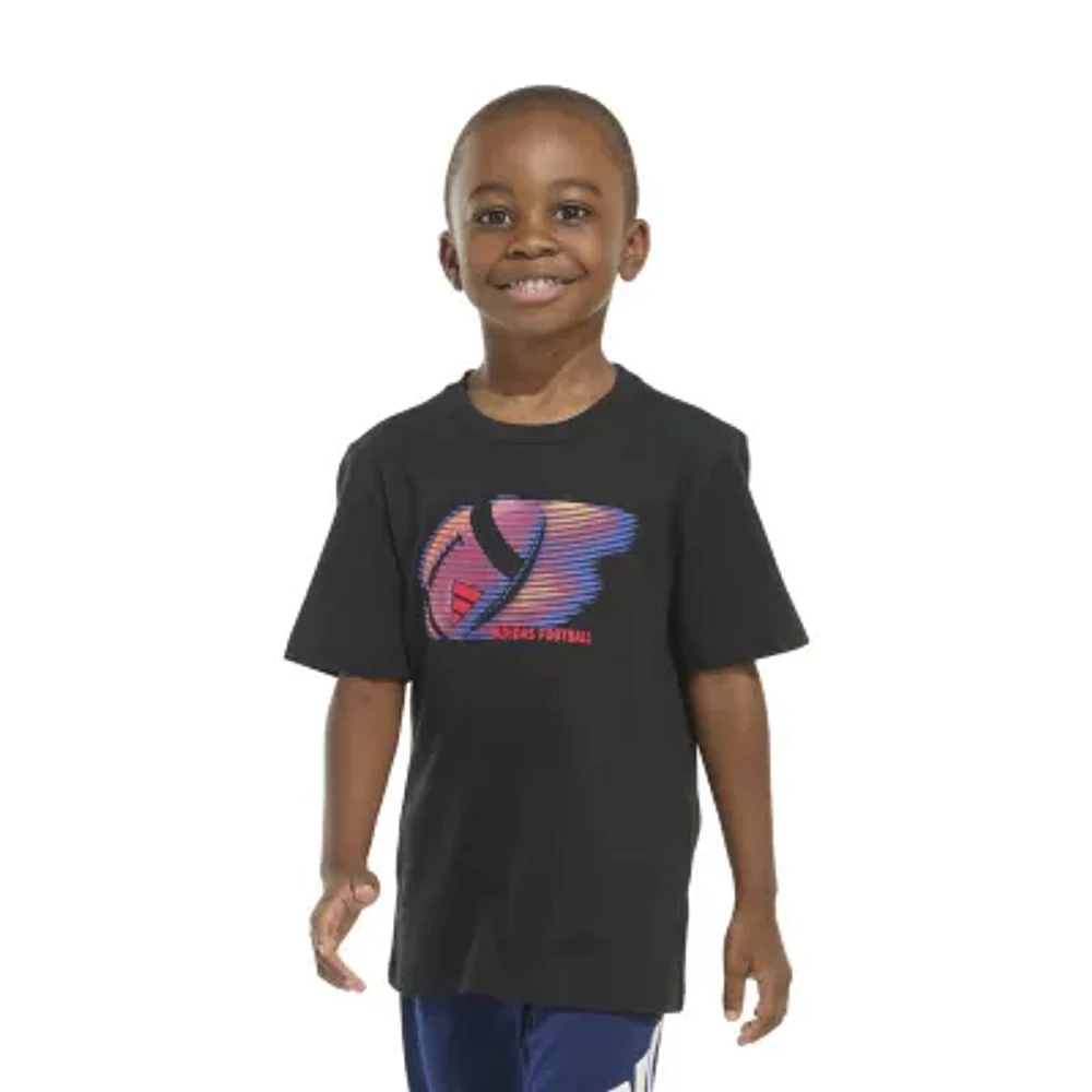 adidas Little Boys Crew Neck Short Sleeve Graphic T-Shirt