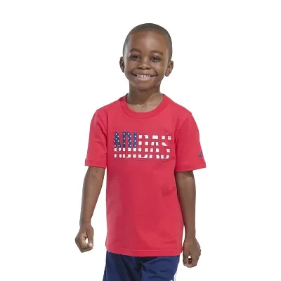 adidas Little Boys Crew Neck Short Sleeve Graphic T-Shirt