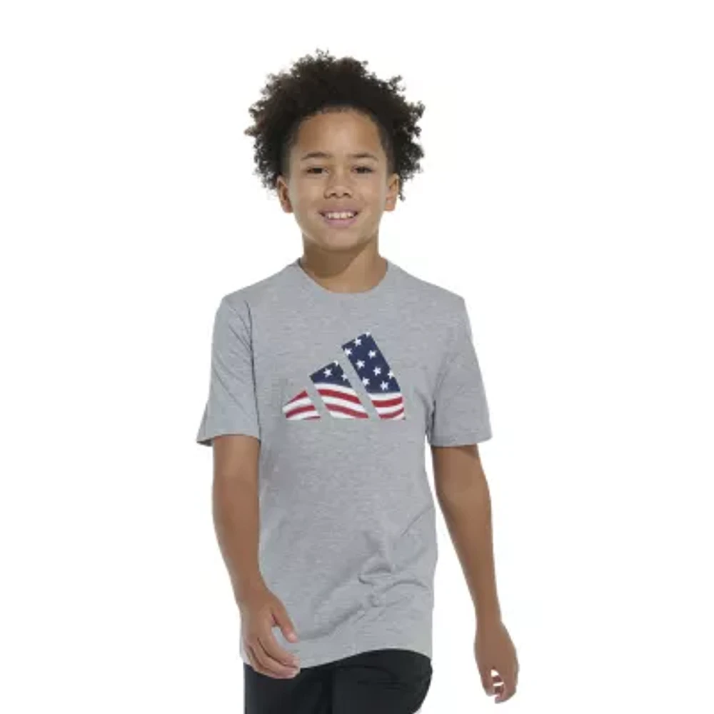 adidas Big Boys Crew Neck Short Sleeve Graphic T-Shirt