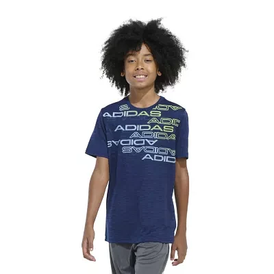 adidas Big Boys Crew Neck Short Sleeve Graphic T-Shirt