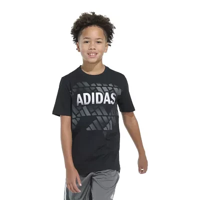 adidas Big Boys Crew Neck Short Sleeve Graphic T-Shirt