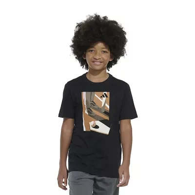 adidas Big Boys Crew Neck Short Sleeve Graphic T-Shirt