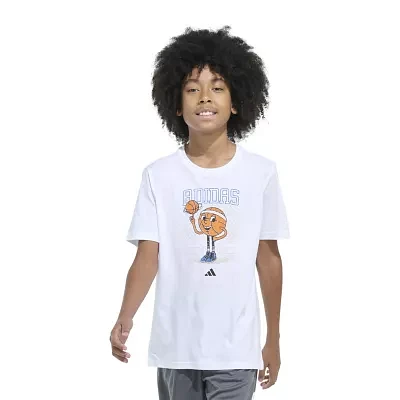 adidas Big Boys Crew Neck Short Sleeve Graphic T-Shirt
