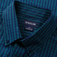 Haggar Mens Regular Fit Long Sleeve Plaid Button-Down Shirt