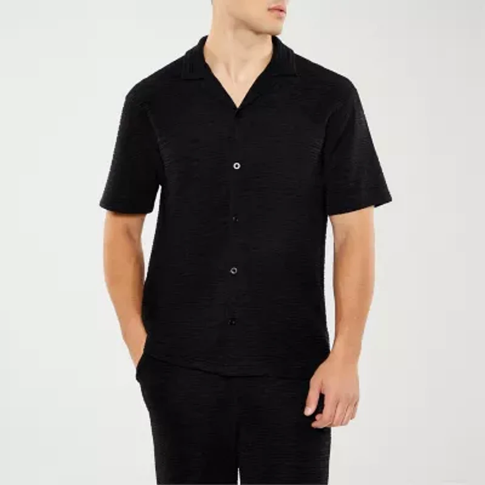 Forever 21 Mens Short Sleeve Textured Polo Shirt