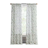 Martha Stewart Kensington Garden Print Rod Pocket Light-Filtering Set of 2 Curtain Panels