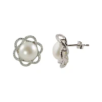 Cultured Freshwater Pearl & Diamond-Accent Earrings 