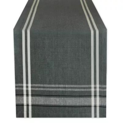 Tickled Pink Tango Gray 72" X 14" French Chambray Table Runner
