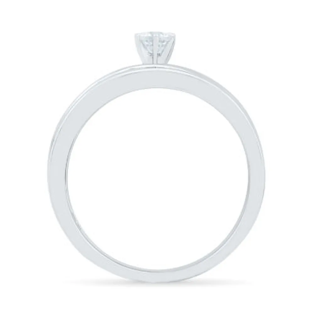 Womens 1/4 CT. T.W. Natural White Diamond Sterling Silver Round Side Stone Bridal Set