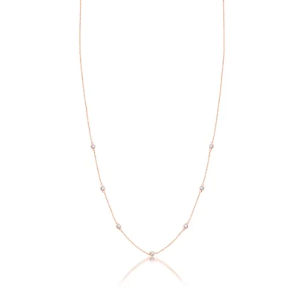 Womens 1/4 CT. T.W. Natural White Diamond 10K Rose Gold Pendant Necklace