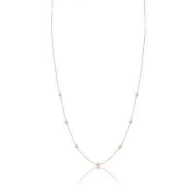 Womens 1/4 CT. T.W. Natural White Diamond 10K Rose Gold Pendant Necklace