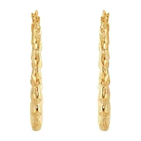 14K Gold 33mm Oval Hoop Earrings