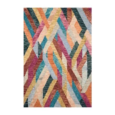 Loloi Hallu Geometric Hooked Indoor Rectangular Accent Rug