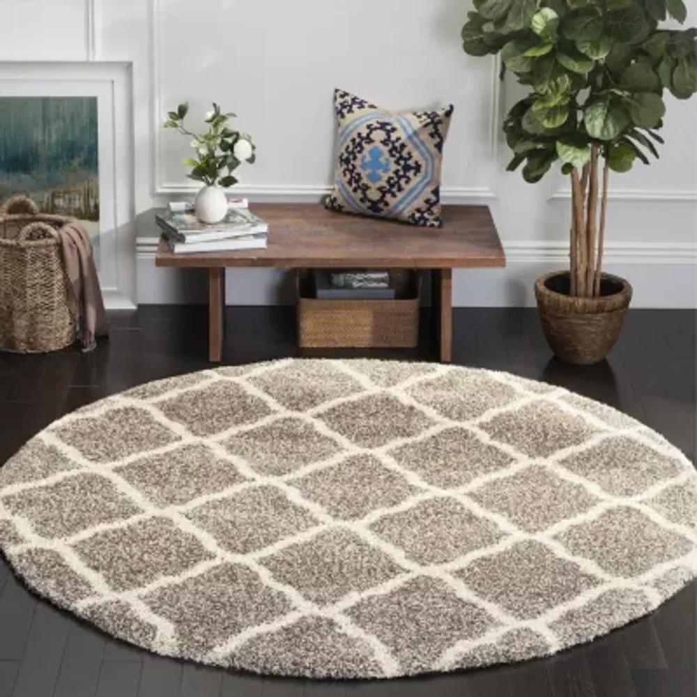 Safavieh Hudson Shag Collection Weldon Geometric Round Area Rug