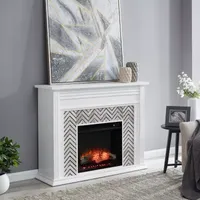 Andley Tiled Marble Electric Fireplace