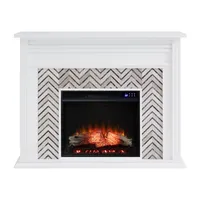 Andley Tiled Marble Electric Fireplace